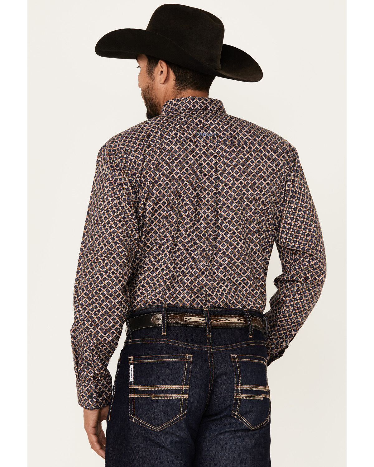 Image #4 - Ariat Men's Crawford Medallion Print Long Sleeve Button-Down Western Shirt - Big, Navy, hi-res