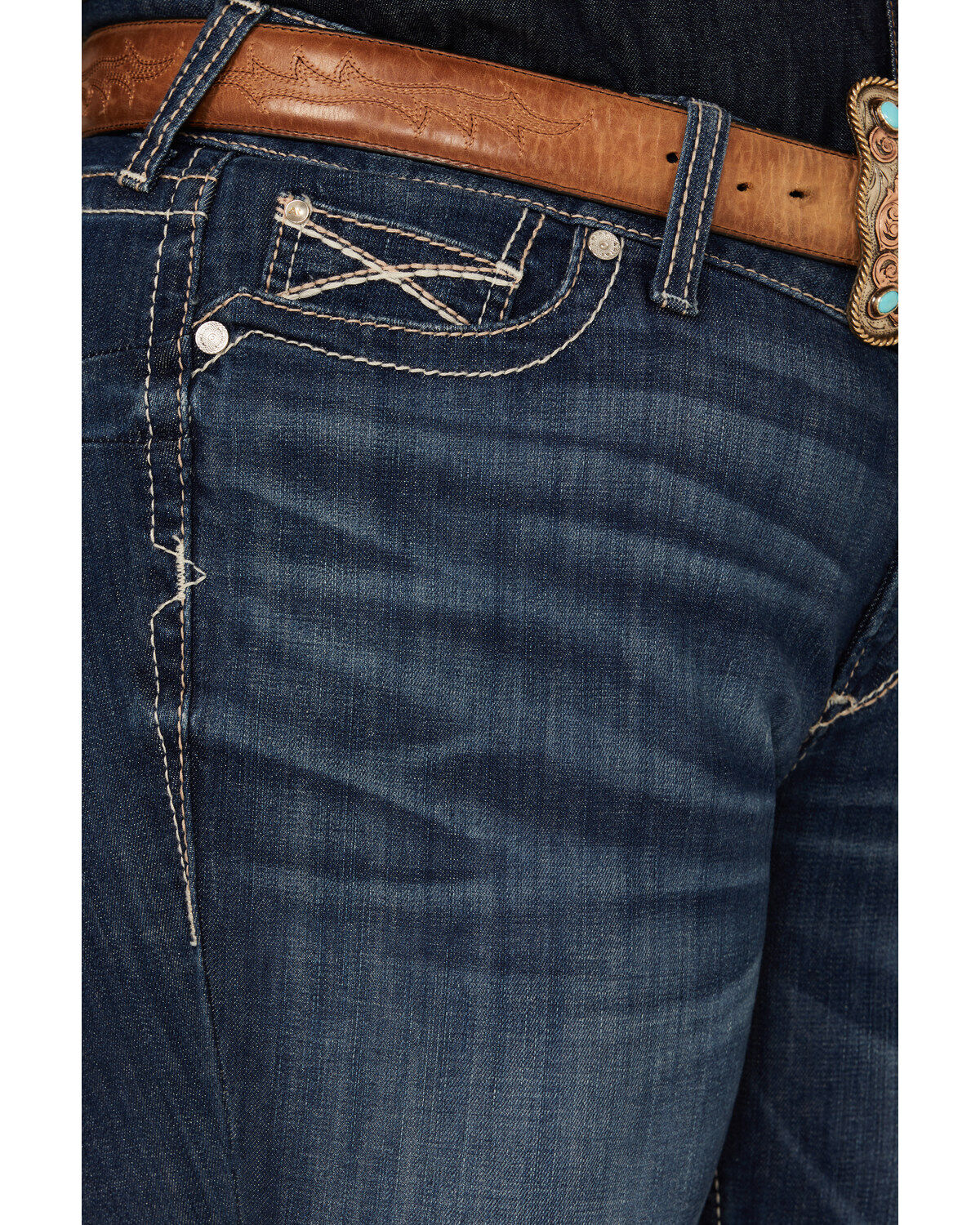 Image #2 - Ariat Women's Mid Rise Miriam Bootcut Irvine Jeans - Plus, Dark Wash, hi-res