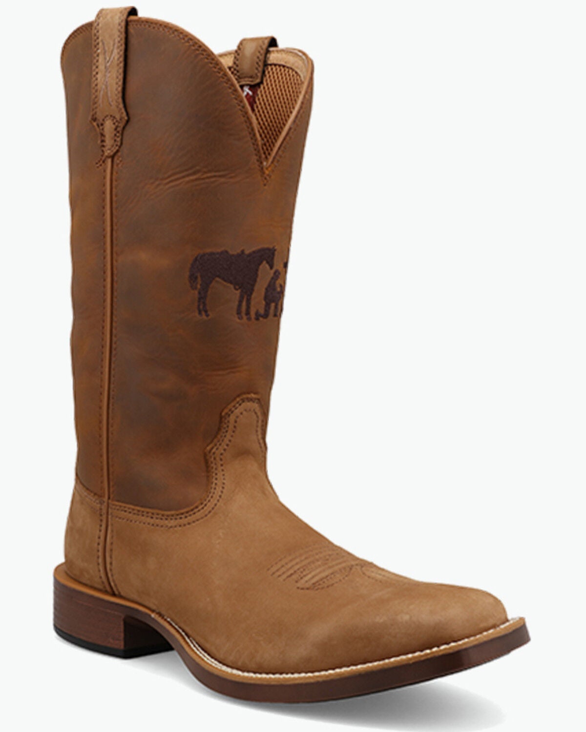 Twisted X Men's Top Hand Performance Western Boots - Broad Square Toe, Camel, hi-res