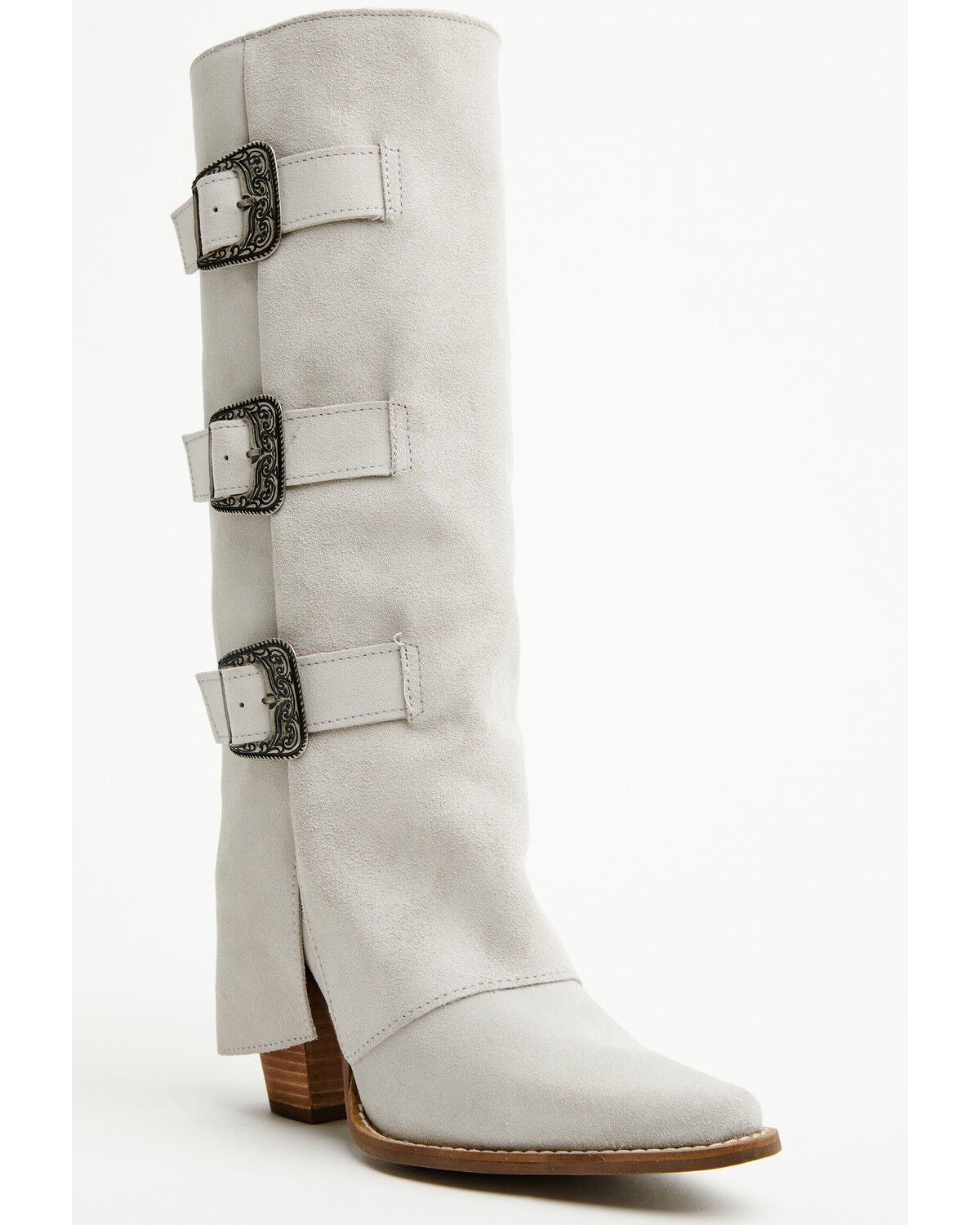 Dingo Women's Buckle Bunny Western Boots - Round Toe, White, hi-res