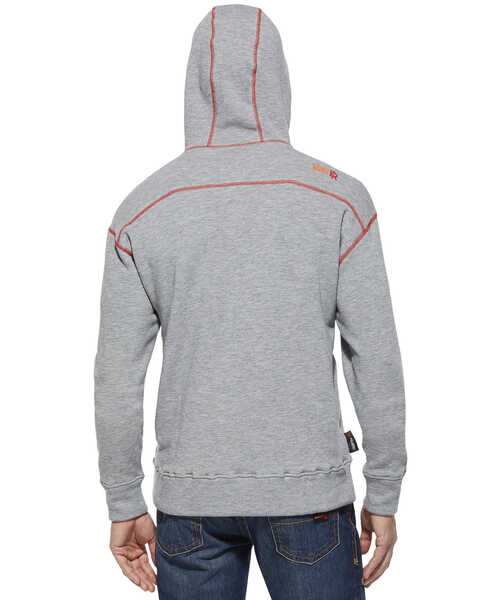 Image #2 - Ariat Men's Flame Resistant Polartec Grey Work Hooded Sweatshirt - Big and Tall, Hthr Grey, hi-res