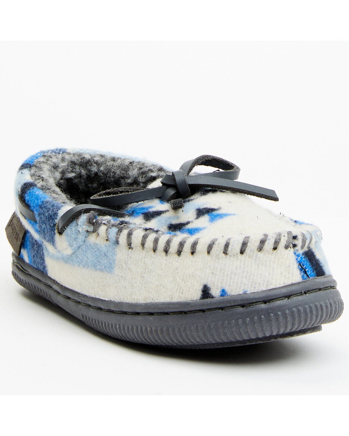 Twister Boys' Southwestern Print Moccasins, Blue, hi-res