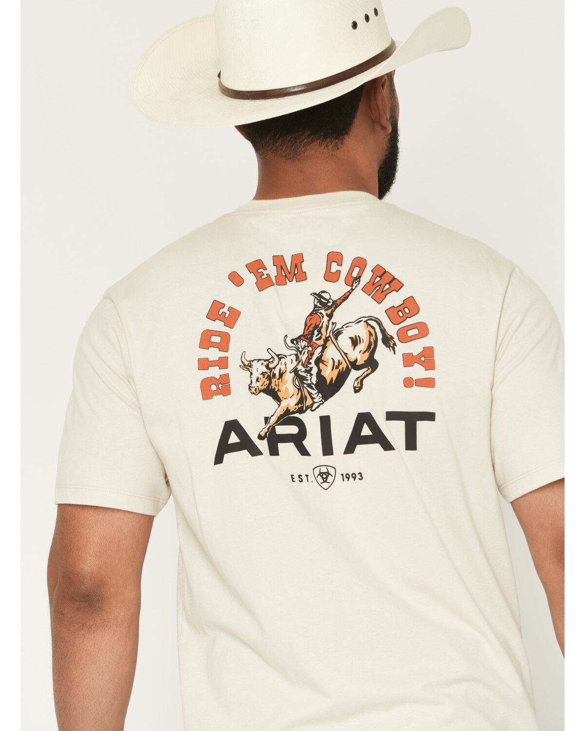 Image #4 - Ariat Men's Ride 'Em Cowboy Short Sleeve Graphic T-Shirt, Natural, hi-res