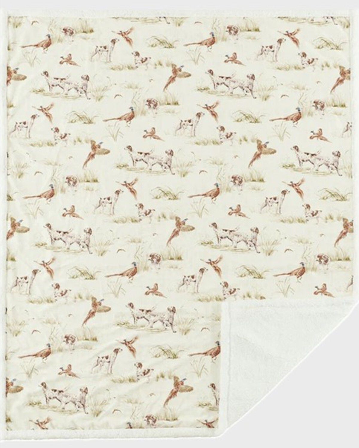 HiEnd Accents Hunt Life Campfire Sherpa Throw Blanket, Tan, hi-res