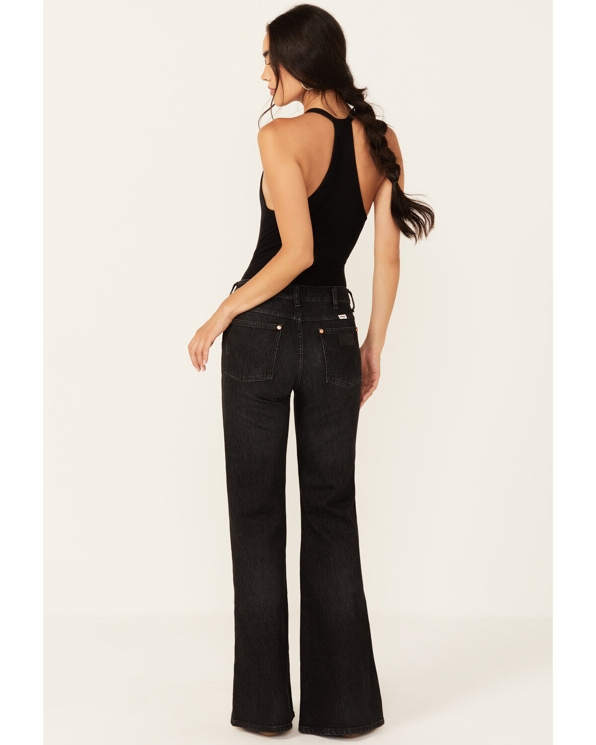Image #3 - Wrangler Women's Wanderer High Rise Modern Flare Jeans, Black, hi-res