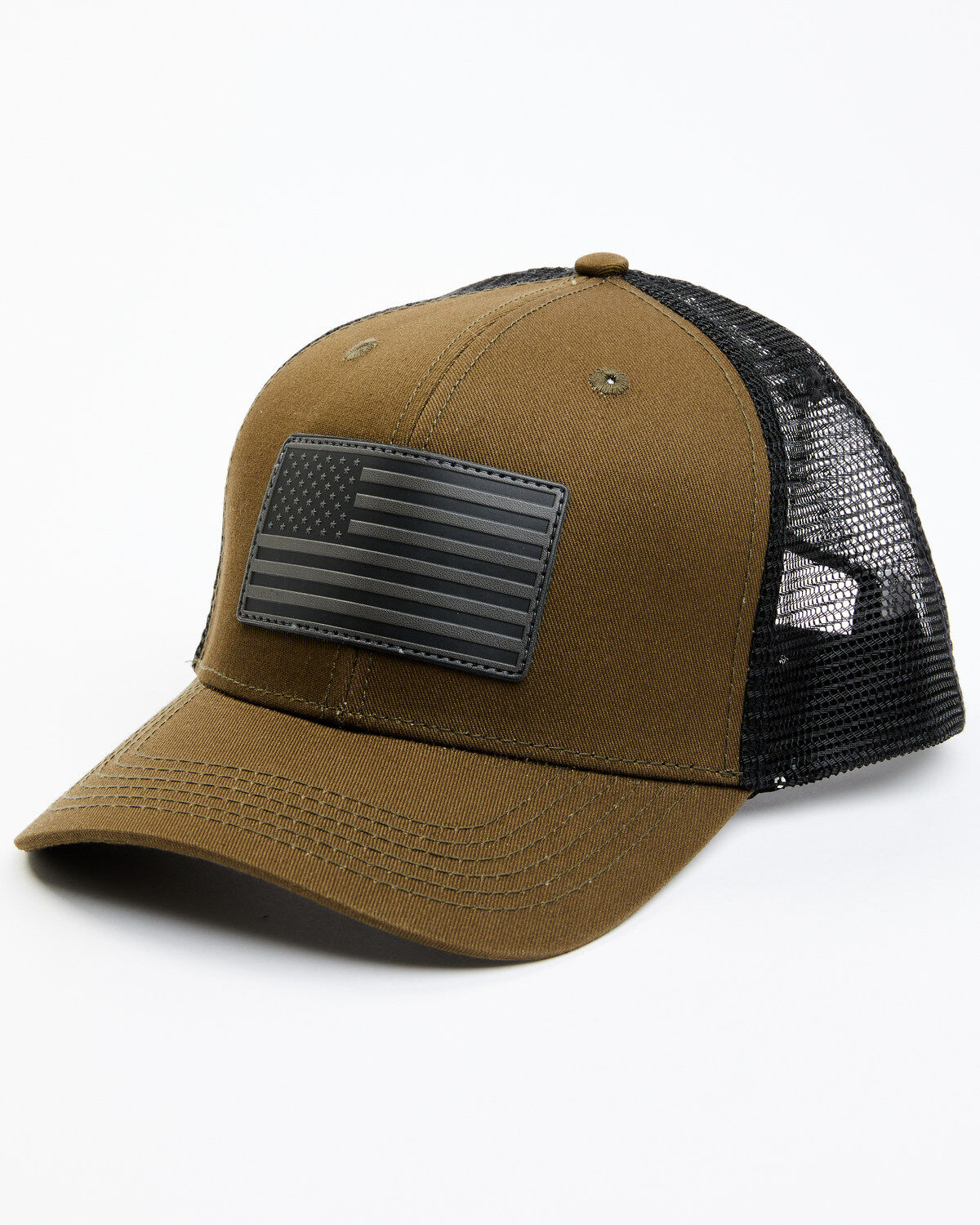 Image #1 - Cody James Men's American Flag Patch Ball Cap, Olive, hi-res