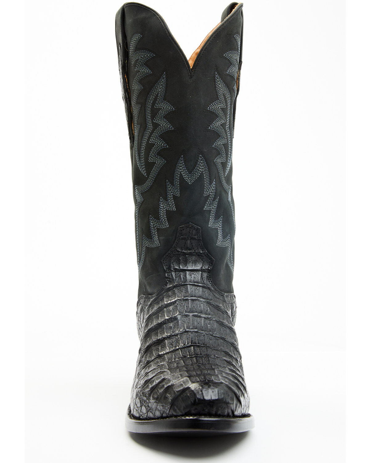 Image #4 - El Dorado Men's Exotic Caiman Western Boots - Round Toe, Black, hi-res