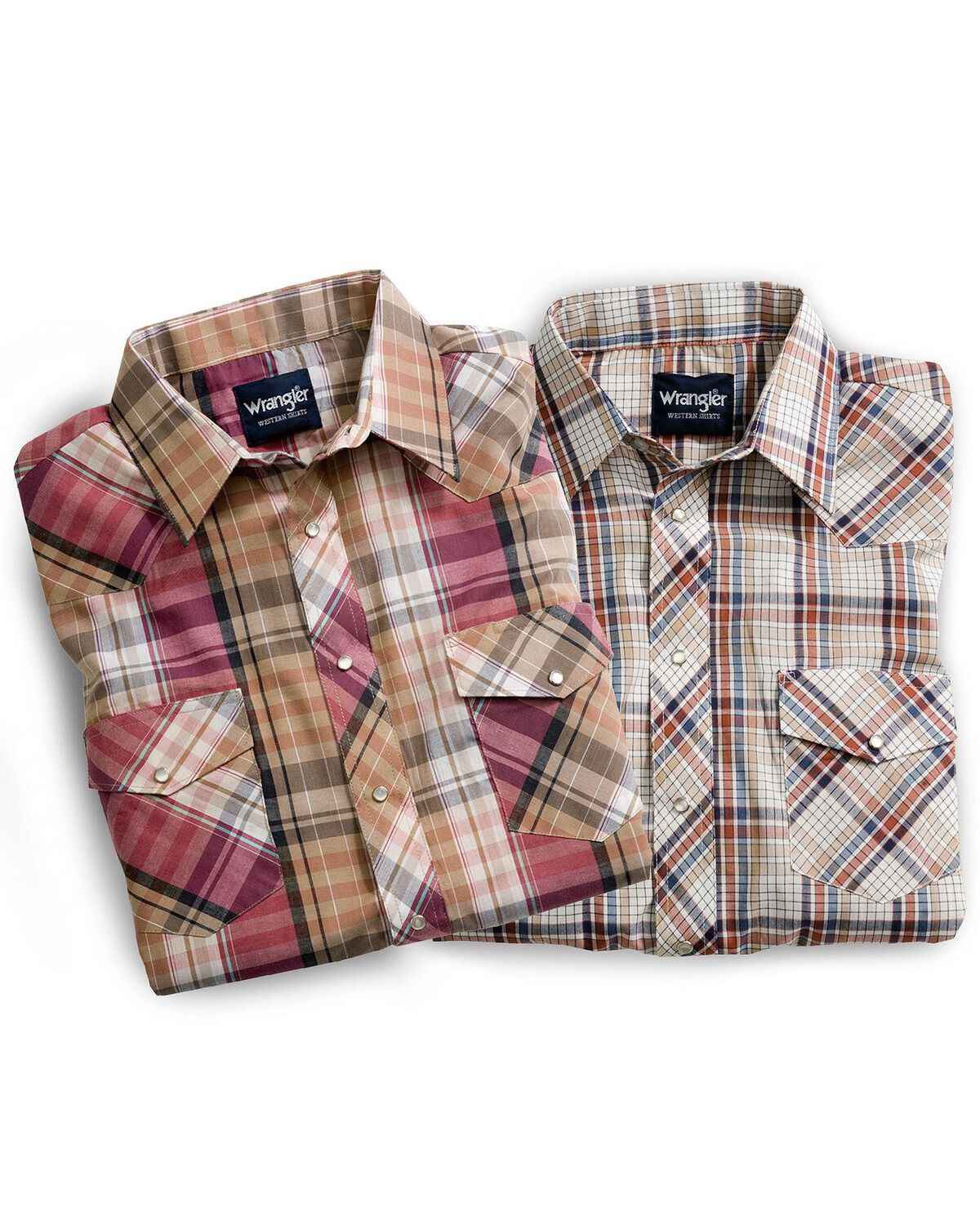 Image #3 - Wrangler Men's Assorted Plaid & Striped Short Sleeve Western Shirts - Big & Tall, , hi-res