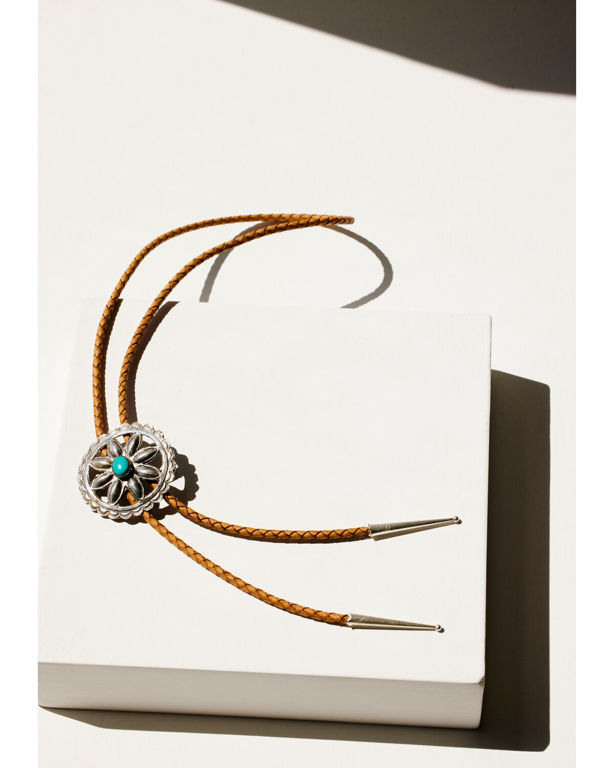 Image #1 - Broken Arrow Jewelry Women's Flower Bolo Tie, Silver, hi-res