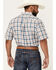 Image #4 - Ariat Men's Rowdy Plaid Print Short Sleeve Button-Down Performance Western Shirt, Blue, hi-res