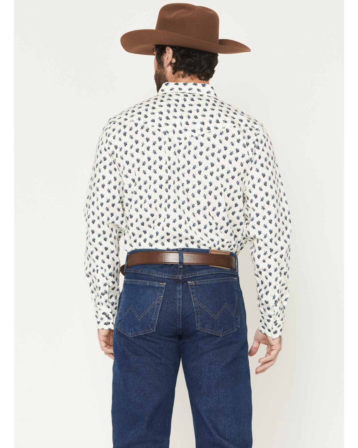 Image #4 - Gibson Trading Co Men's Time Warp Floral Print Long Sleeve Snap Western Shirt, Off White, hi-res