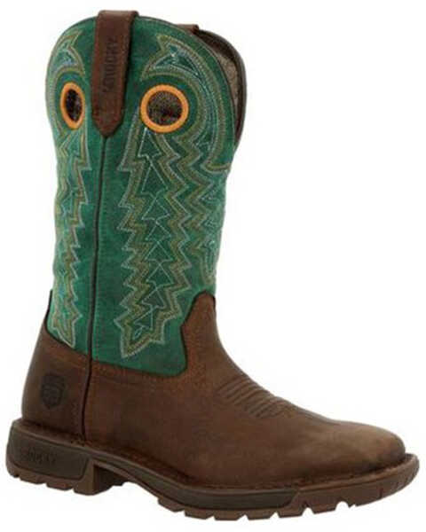 Image #1 - Rocky Women's Legacy 32 Western Boots - Square Toe , Green/brown, hi-res