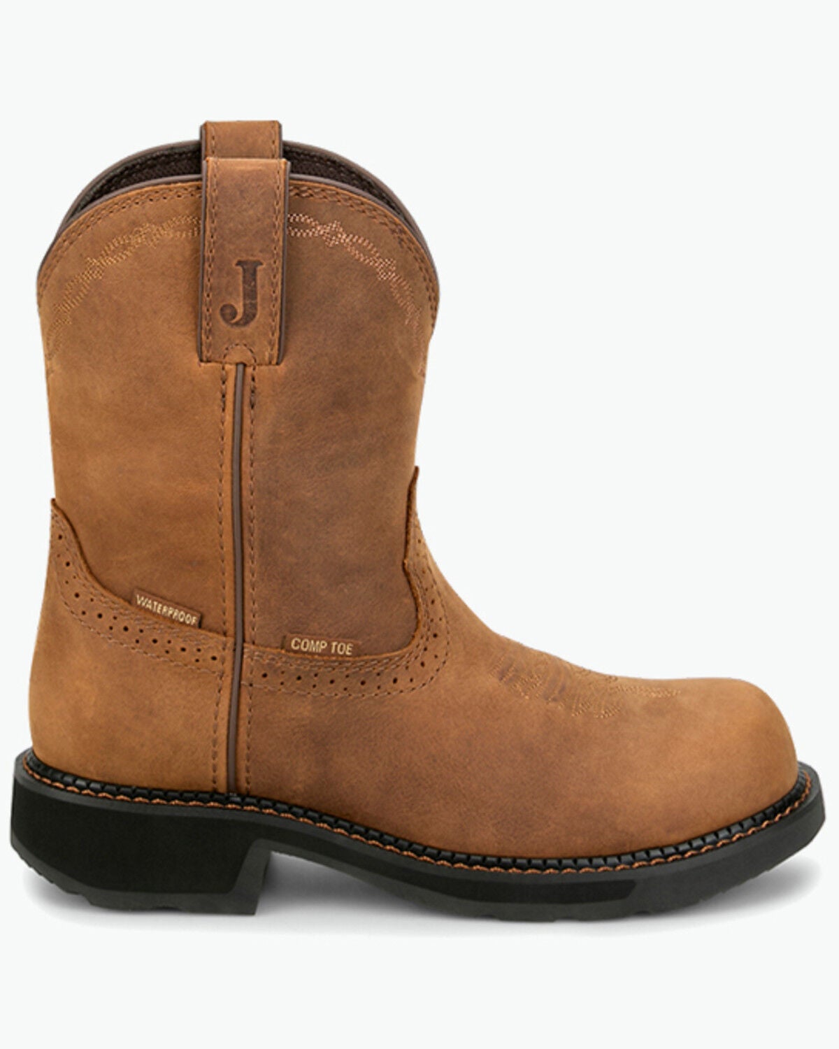 Image #2 - Justin Women's 8" Darby Wellington Work Boots - Nano Composite Toe, Brown, hi-res