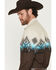 Image #2 - Panhandle Slim Men's Southwestern Cactus Border Long Sleeve Snap Western Shirt, Dark Brown, hi-res