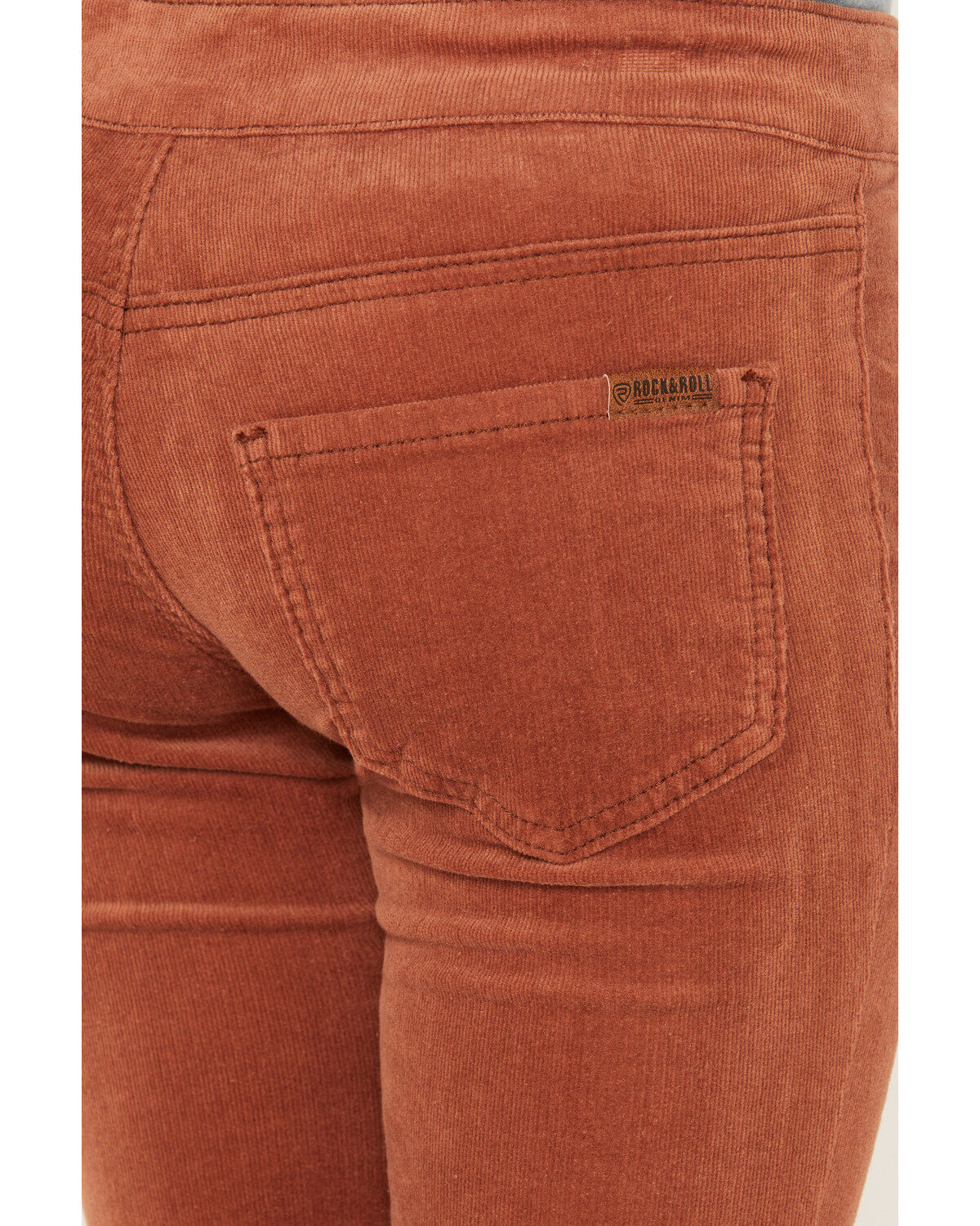 Image #4 - Rock & Roll Denim Girls' Corduroy Bargain Button Stretch Flare Jeans, Rust Copper, hi-res