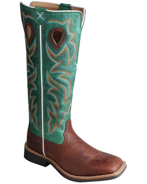Image #1 - Twisted X Youth Boys' Turquoise Buckaroo Western Boots - Square Toe, , hi-res