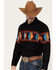 Panhandle Men's Southwestern Border Long Sleeve Western Snap Shirt, Black, hi-res