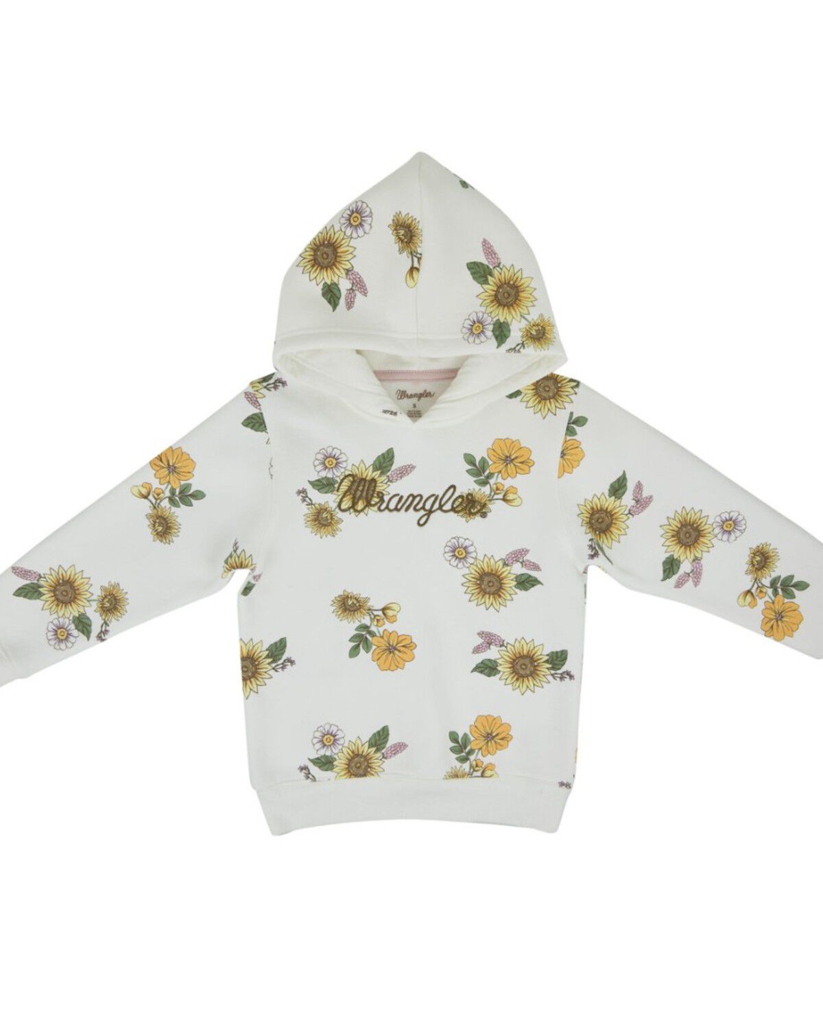 Wrangler Toddler Girls' Sunflower Embroidered Hoodie, White, hi-res