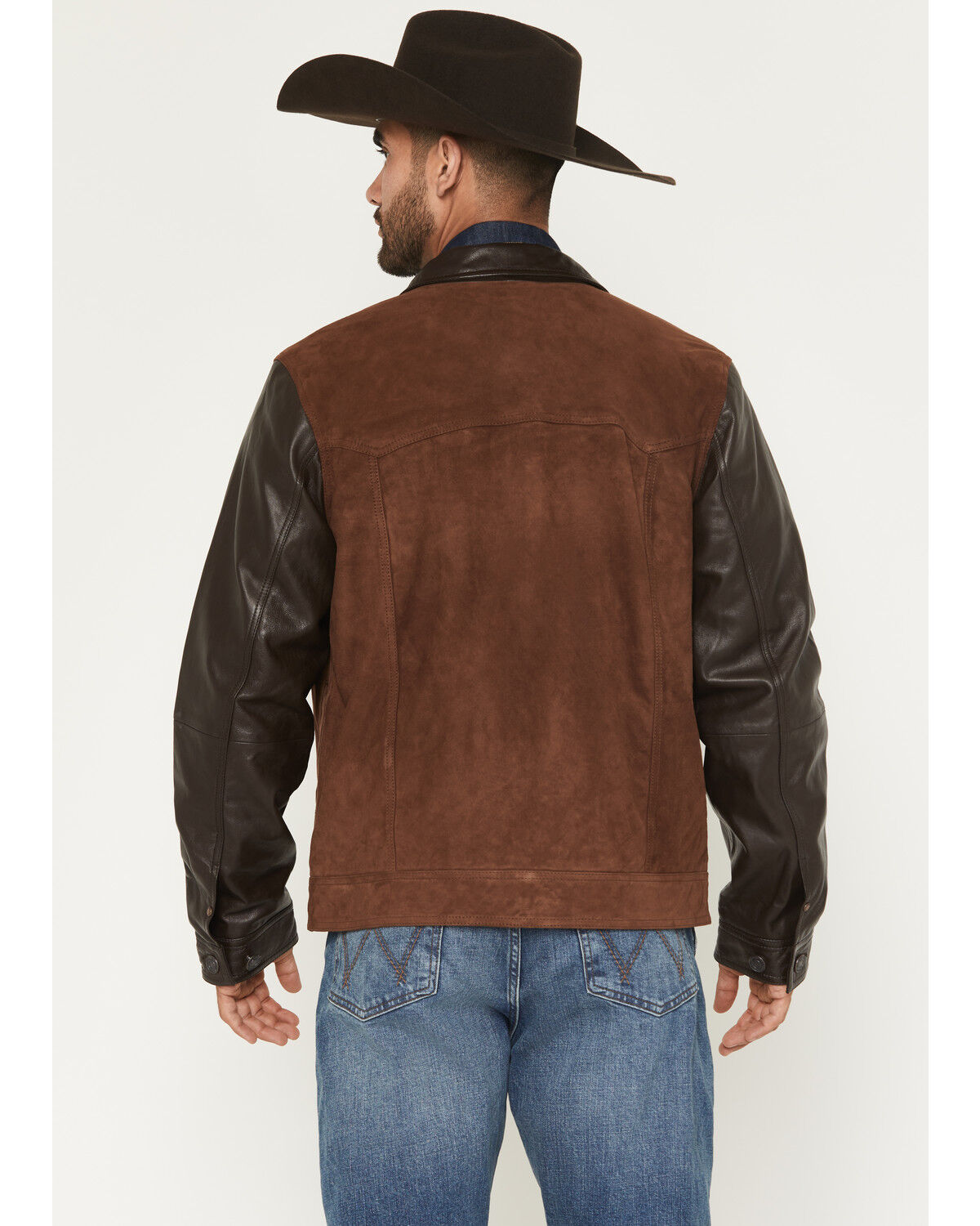 Image #4 - Moonshine Spirit Men's Brody Color Block Leather Button-Down Jacket, Rust Copper, hi-res