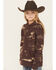 Image #2 - Ariat Girls' Ranch Scene Hoodie, Brown, hi-res
