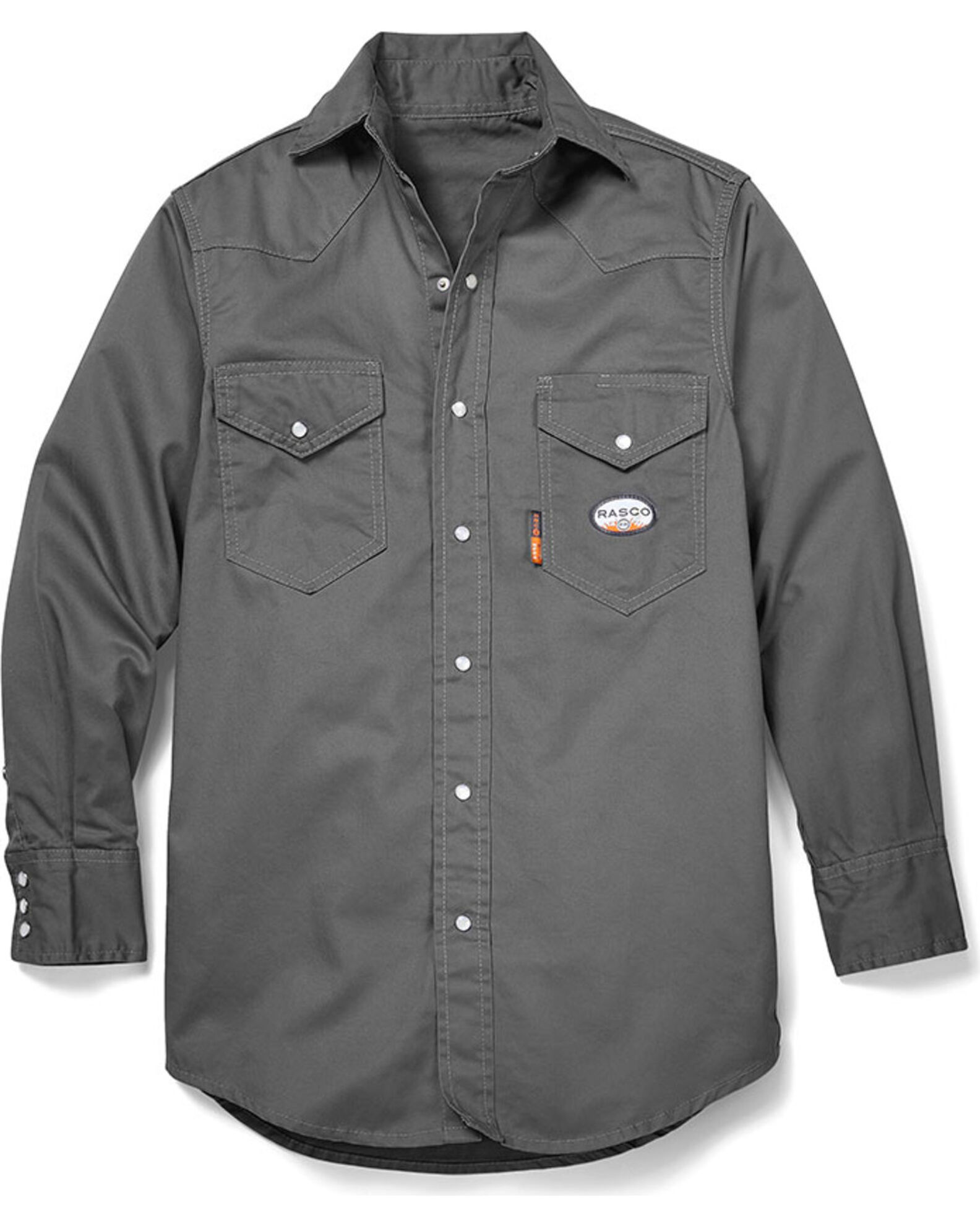 Rasco Men's Grey FR Lightweight Work Shirt - Big