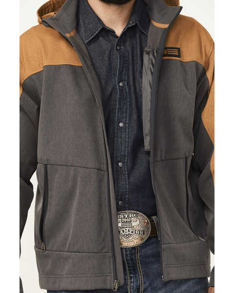 Image #3 - Cinch Men's Hooded Softshell Jacket, Charcoal, hi-res