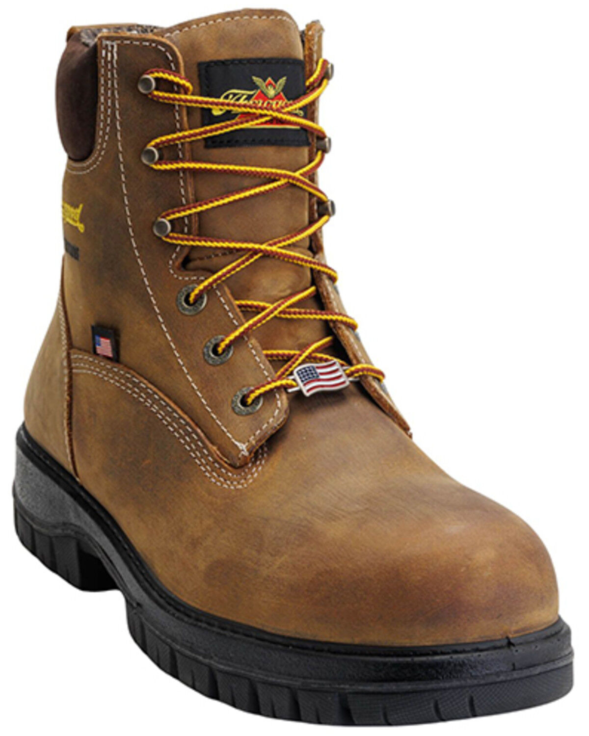 Image #1 - Thorogood Men's 6" Genesis Waterproof USA Work Boots - Nano Toe, Brown, hi-res
