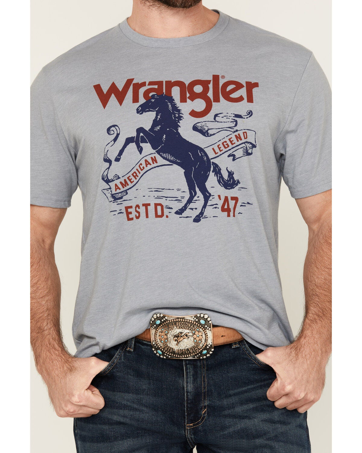 Image #3 - Wrangler Men's Horse Logo Short Sleeve Graphic T-Shirt, , hi-res