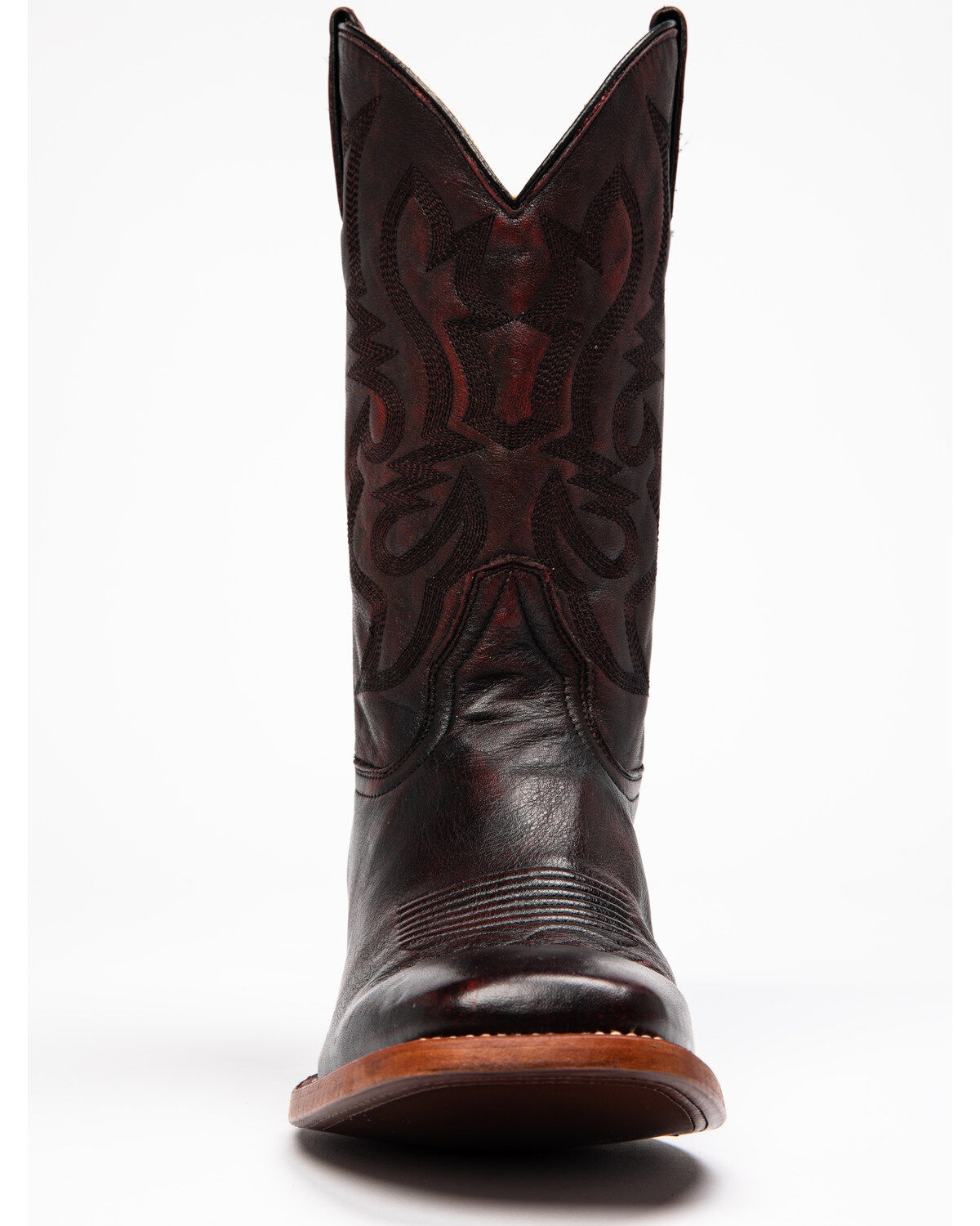 black cherry square toe boots