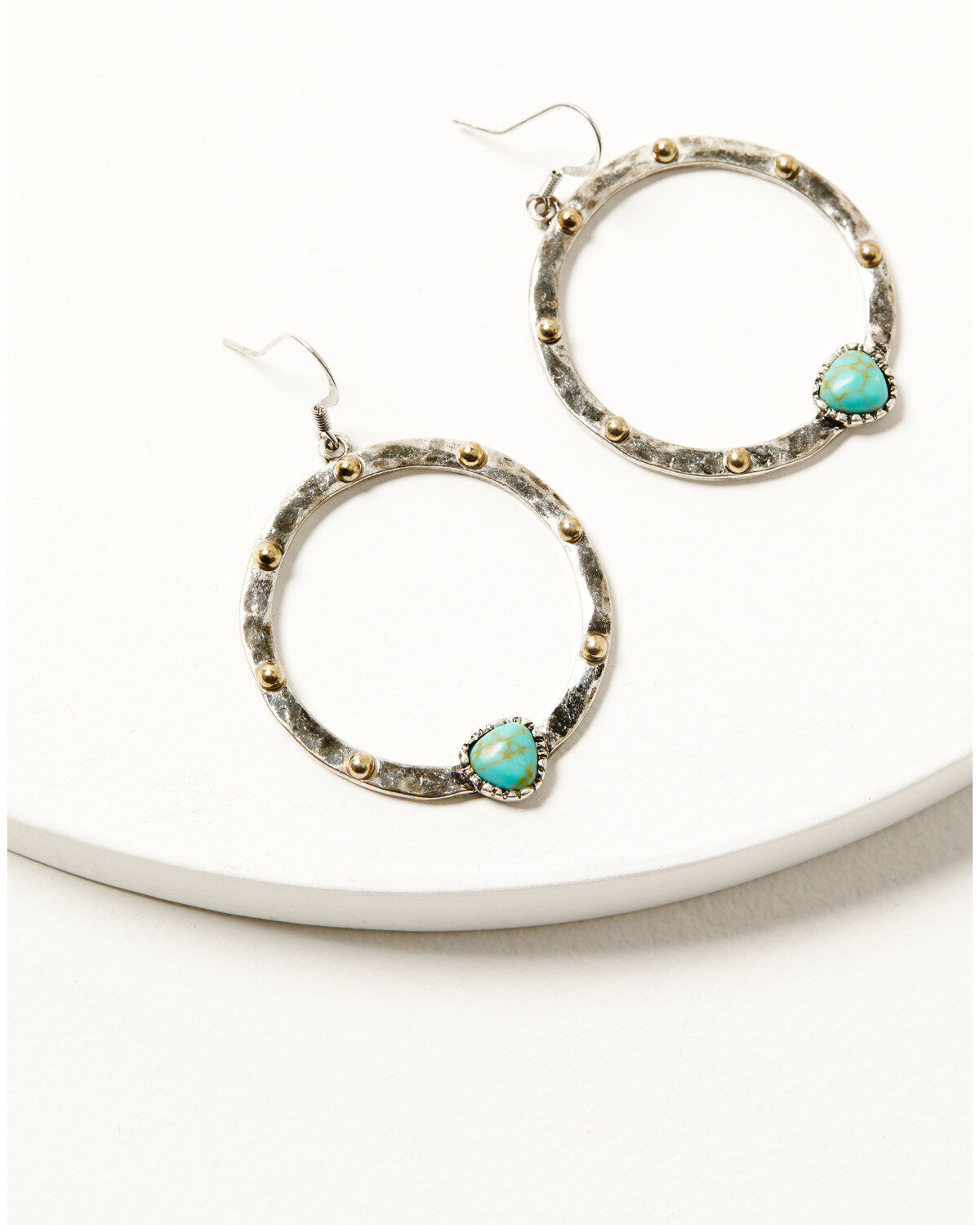 Image #2 - Shyanne Women's Americana Round Earrings, Silver, hi-res
