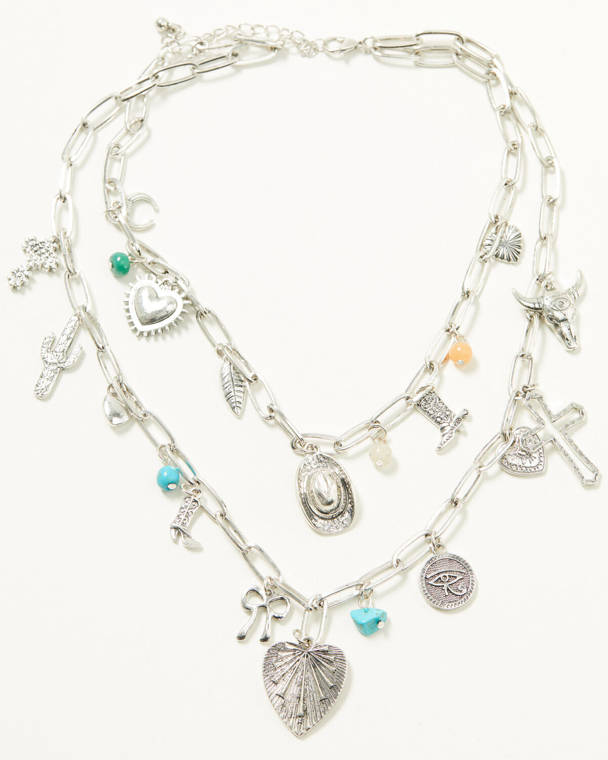 Image #1 - Shyanne Women's Charm Layered Necklace, Silver, hi-res