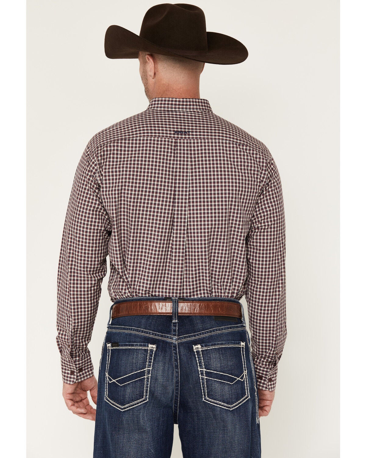 Image #4 - Ariat Men's Pro Series Jarvis Plaid Print Long Sleeve Button-Down Western Shirt, Blue, hi-res