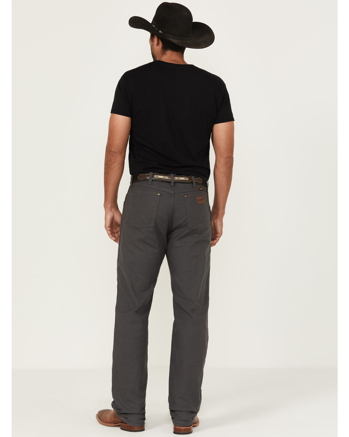 Image #3 - Wrangler Men's Tough Comfort Regular Fit Stretch Canvas Pants, Dark Grey, hi-res