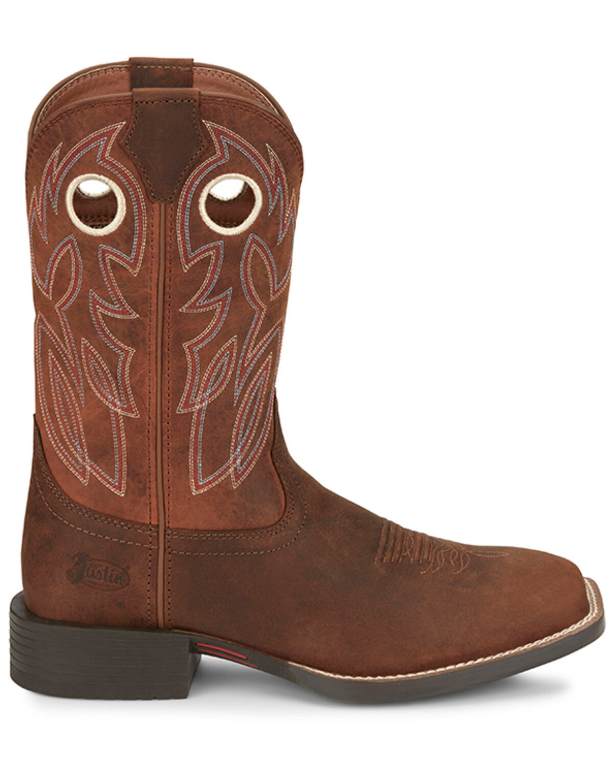 Image #2 - Justin Men's Bowline Western Boots - Broad Square Toe, Brown, hi-res