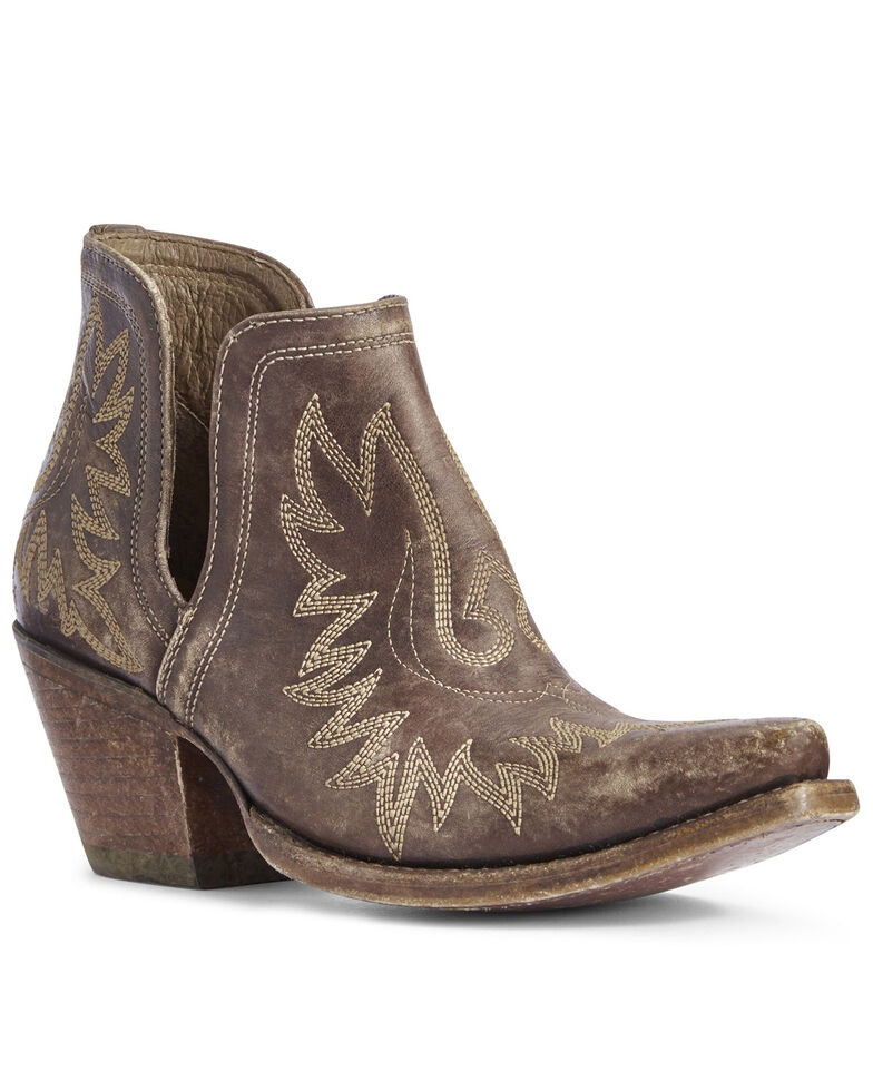 Ariat Women's Dixon Distressed Fashion Booties - Snip Toe, Brown, hi-res