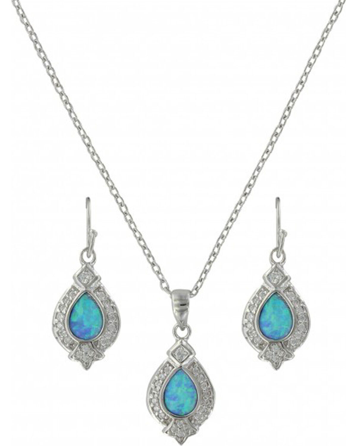 Image #1 - Montana Silversmiths Women's Royal Cluster Drop Jewelry Set, Silver, hi-res