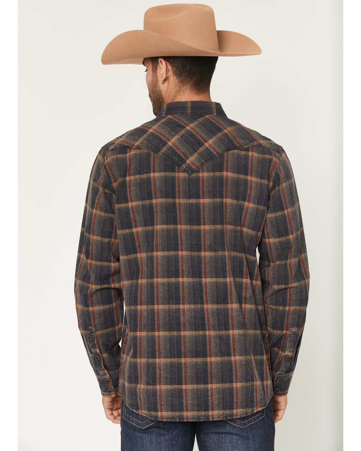 Image #4 - Moonshine Spirit Men's Richter Dobby Plaid Print Long Sleeve Snap Western Shirt, Multi, hi-res