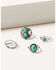 Image #1 - Shyanne Women's 4-piece Silver & Turquoise Statement Ring Set, Silver, hi-res