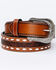 Cody James Men's Brown & Cream Lace & Floral Embossed Belt, Brown, hi-res