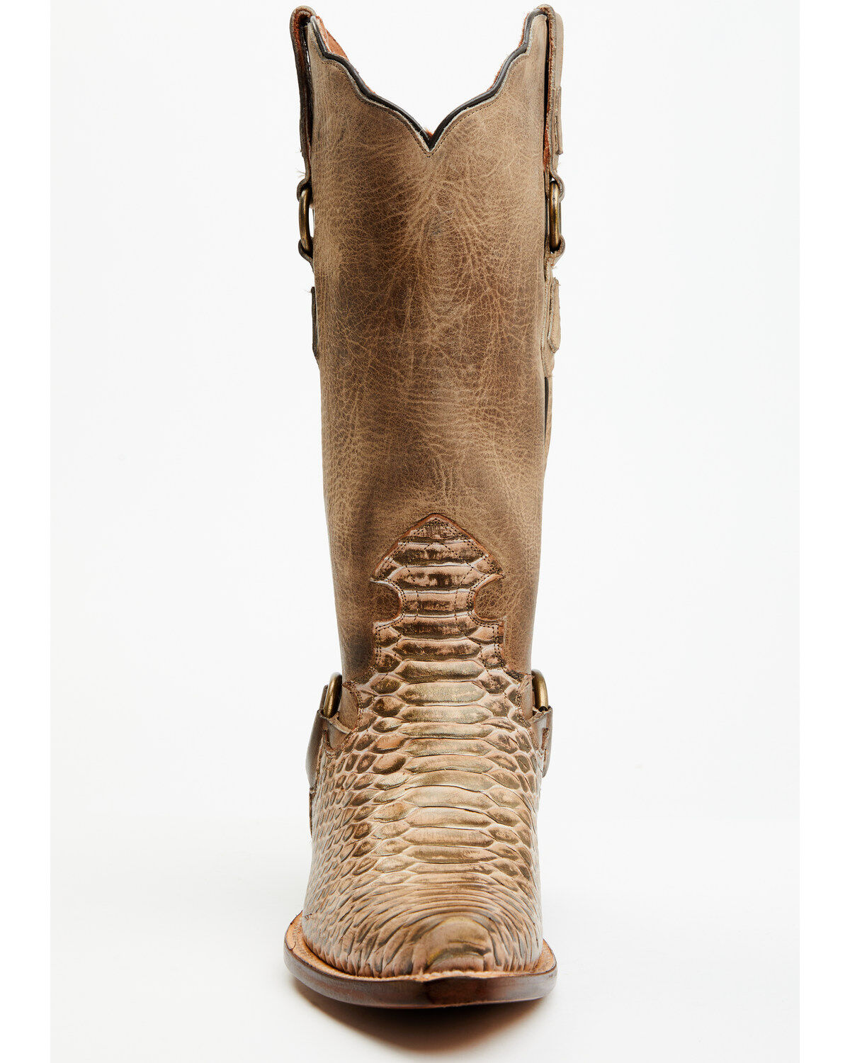 Image #4 - Dan Post Women's Faux Python Tall Western Boots - Snip Toe, Honey, hi-res