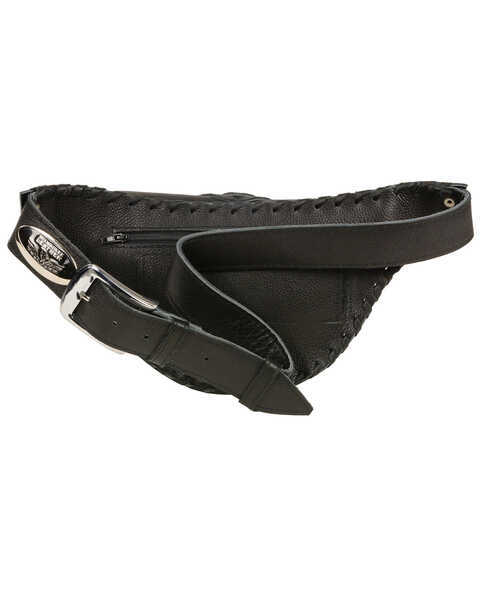 Image #3 - Milwaukee Leather Women's Stone Inlay & Gun Holster Braided Leather Hip Bag, , hi-res