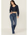 Image #3 - Shyanne Women's Celeste Medium Wash High Rise Seam Bootcut Stretch Denim Jeans, Medium Wash, hi-res