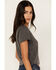 Youth In Revolt Women's Rebel Rider Ribbed Short Sleeve Baby Tee, Black, hi-res