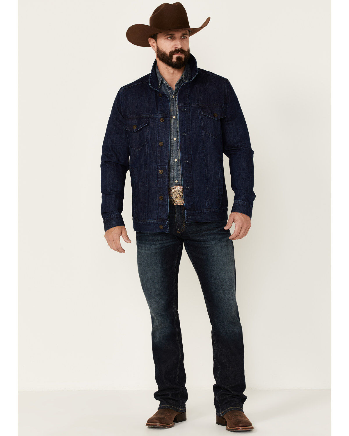 Image #2 - Cody James Men's Coasting Medium Wash Button-Front Unlined Denim Jacket, Indigo, hi-res