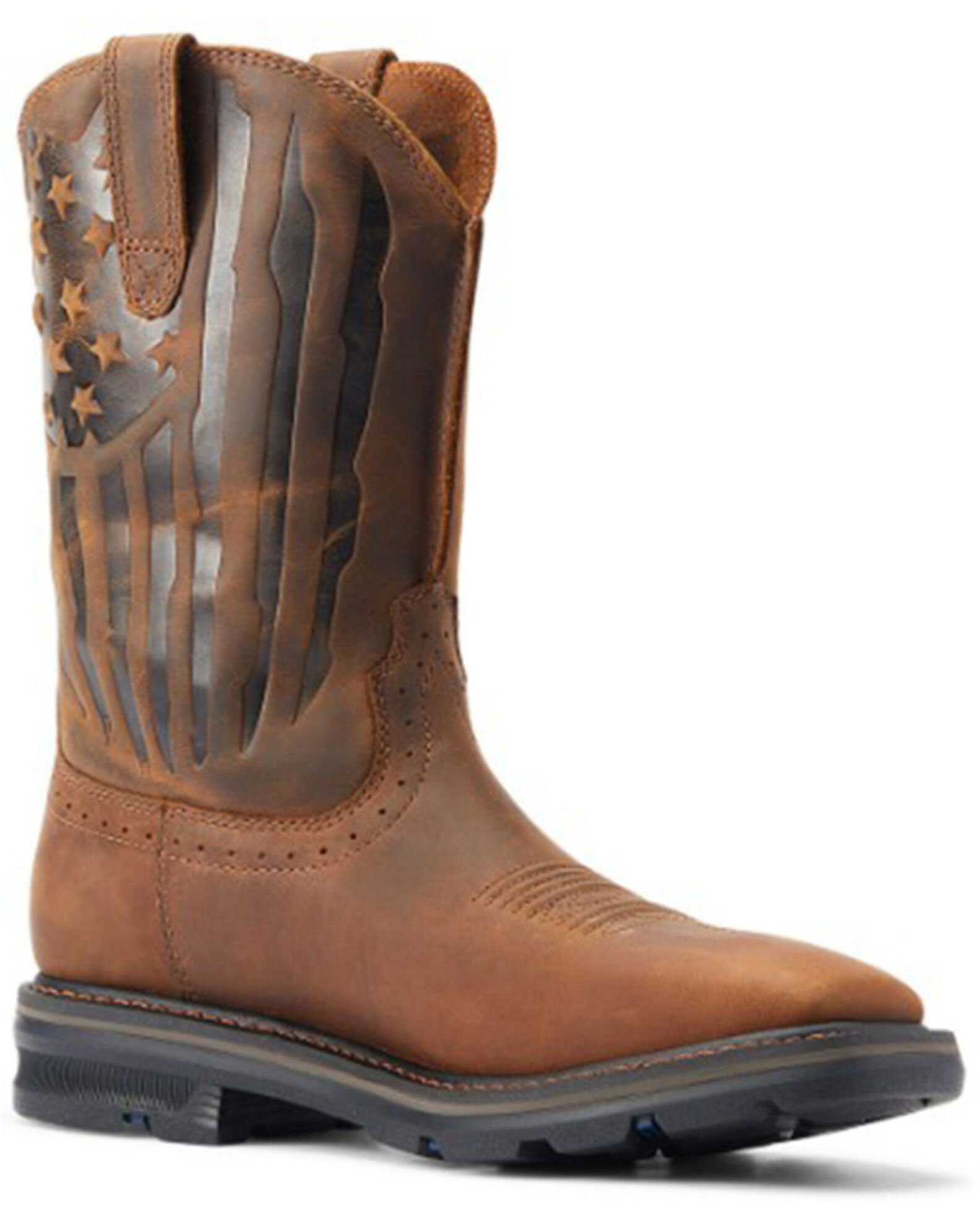Ariat Men s Sierra Shock Shield Patriotic Western Work Boots Broad Square Toe Boot Barn