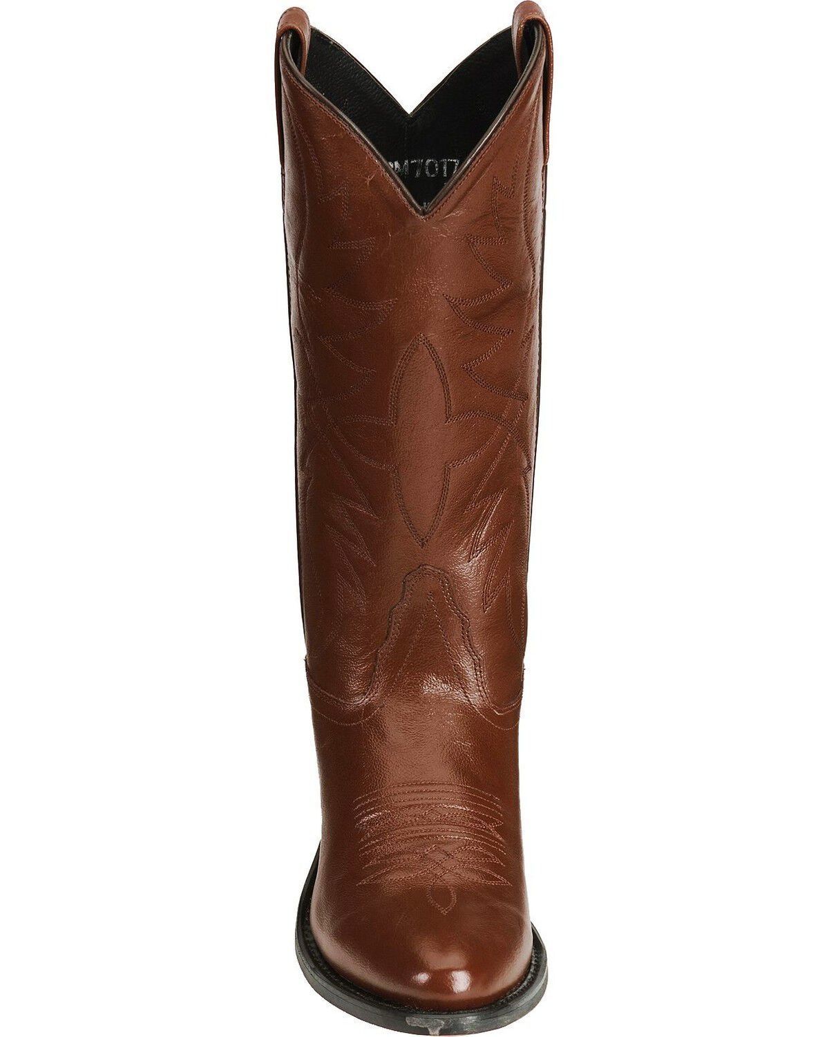 Image #4 - Old West Men's Smooth Leather Western Boots - Round Toe, Black Cherry, hi-res