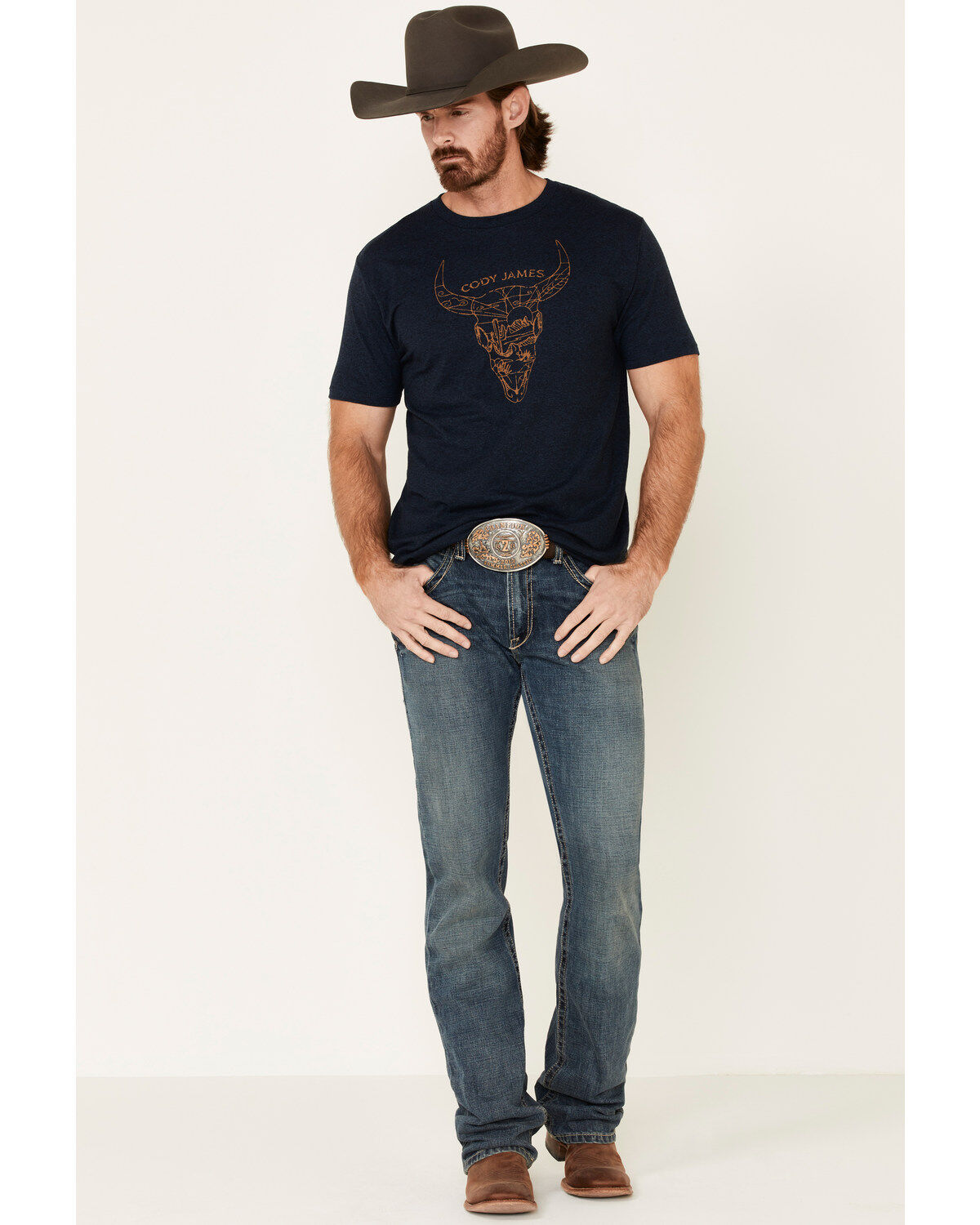 Image #2 - Cody James Men's Desert Bull Skull Graphic Short Sleeve T-Shirt, , hi-res