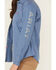 Image #3 - Ariat Women's FR Brooke Geo Print Long Sleeve Button-Down Work Shirt, Blue, hi-res