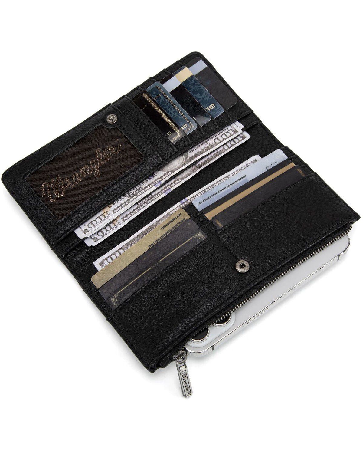 Image #3 - Wrangler Women's Jessie Embroidered Bifold Wallet, Black, hi-res