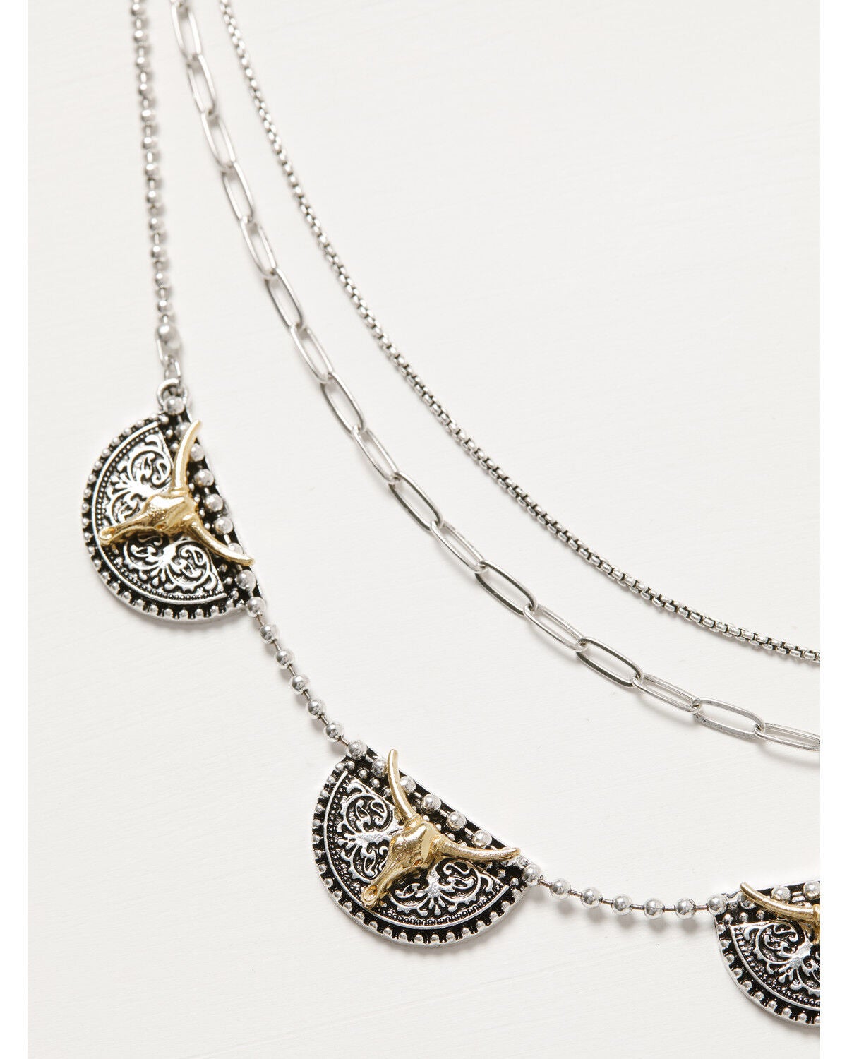 Image #2 - Shyanne Women's Longhorn Layered Necklace, Multi, hi-res